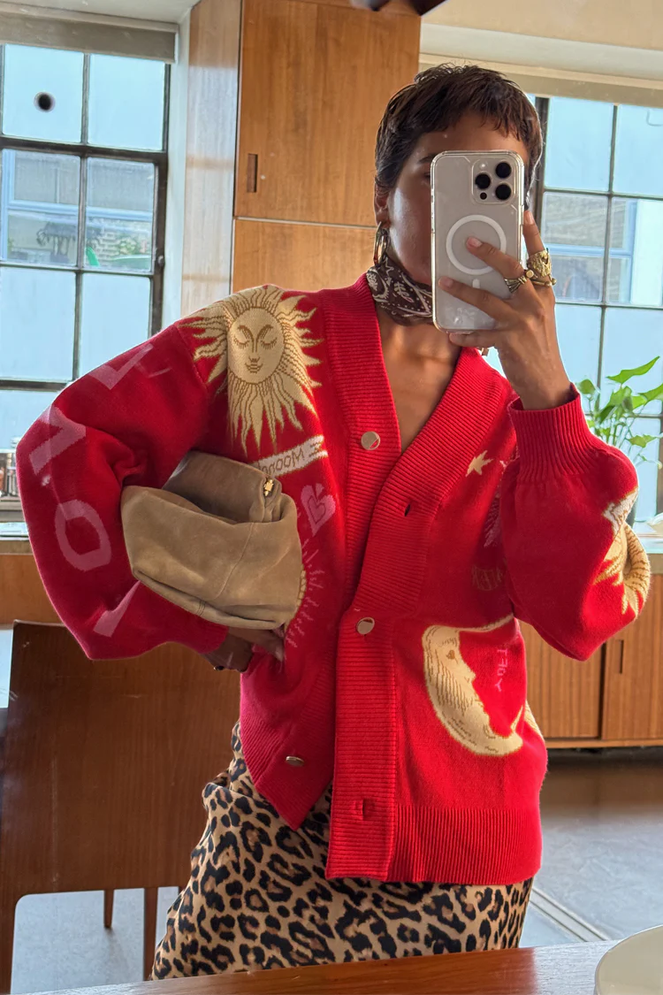Red Mystical Cardigan - Image 8