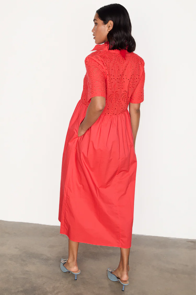 Red Palm Broderie Hayley Dress - Image 5