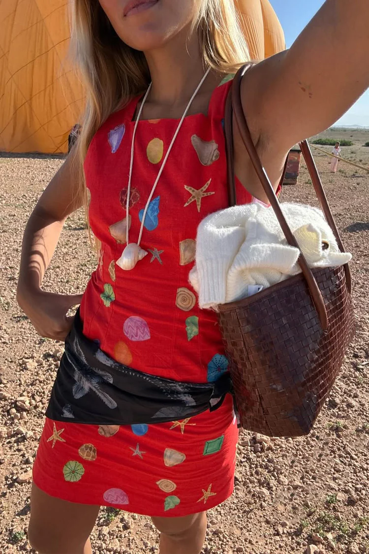Red Shell Ioana Mini Dress - Image 10
