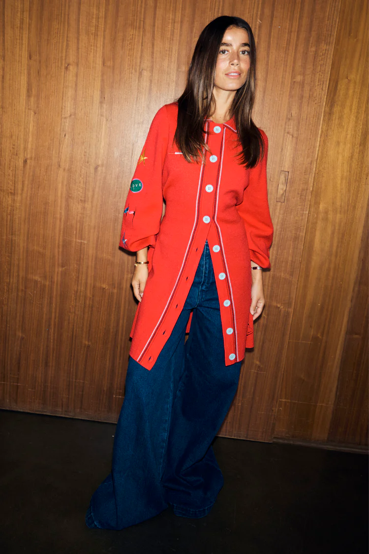 Red Ski Knit Long Cardigan - Image 10