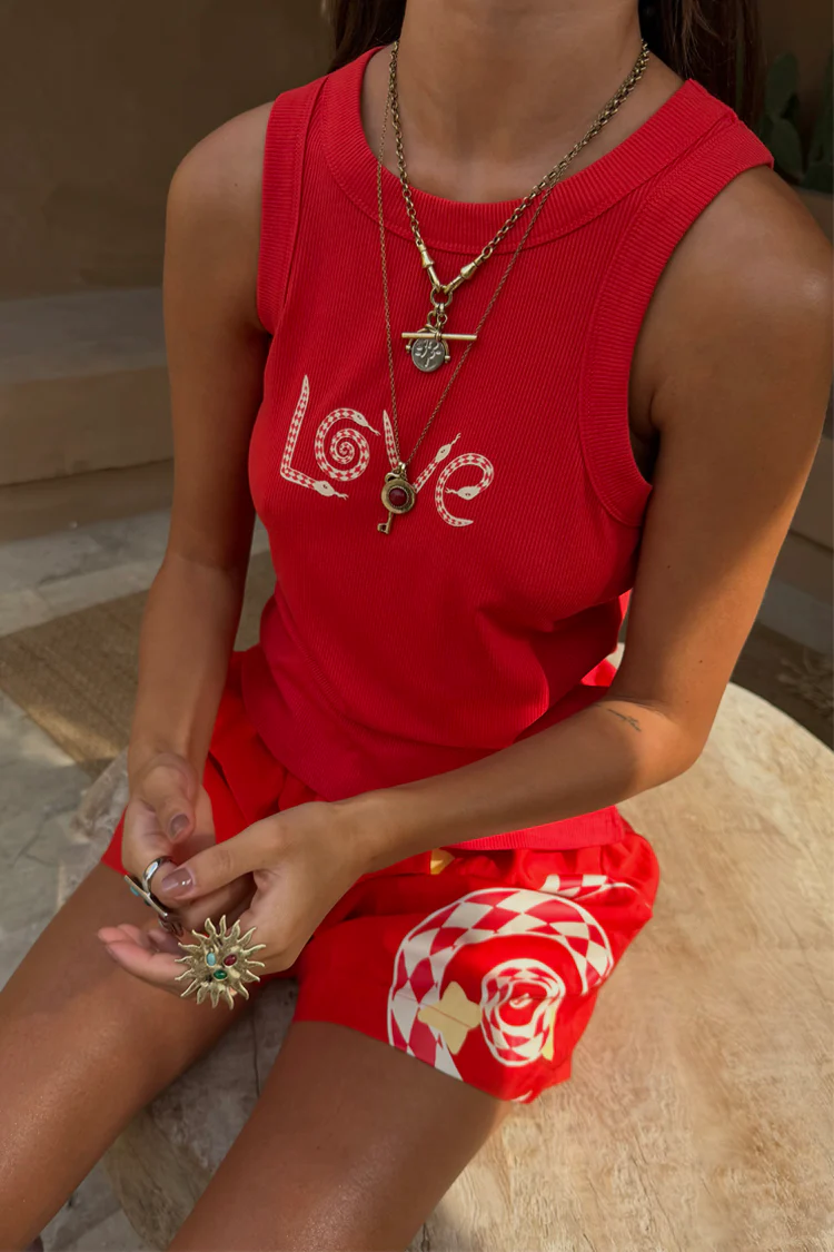 Red Snake Love Rib Tank - Image 2