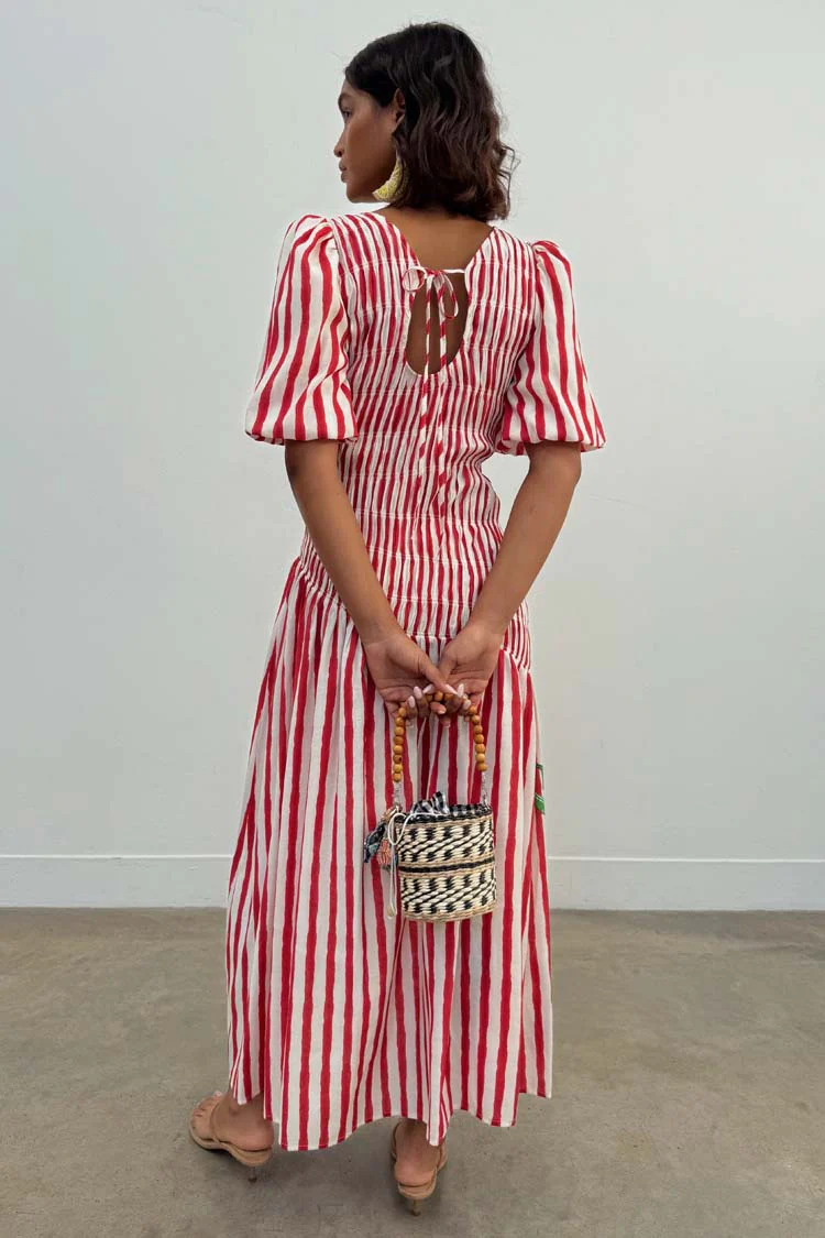 Red Stripe Nara Dress - Image 6