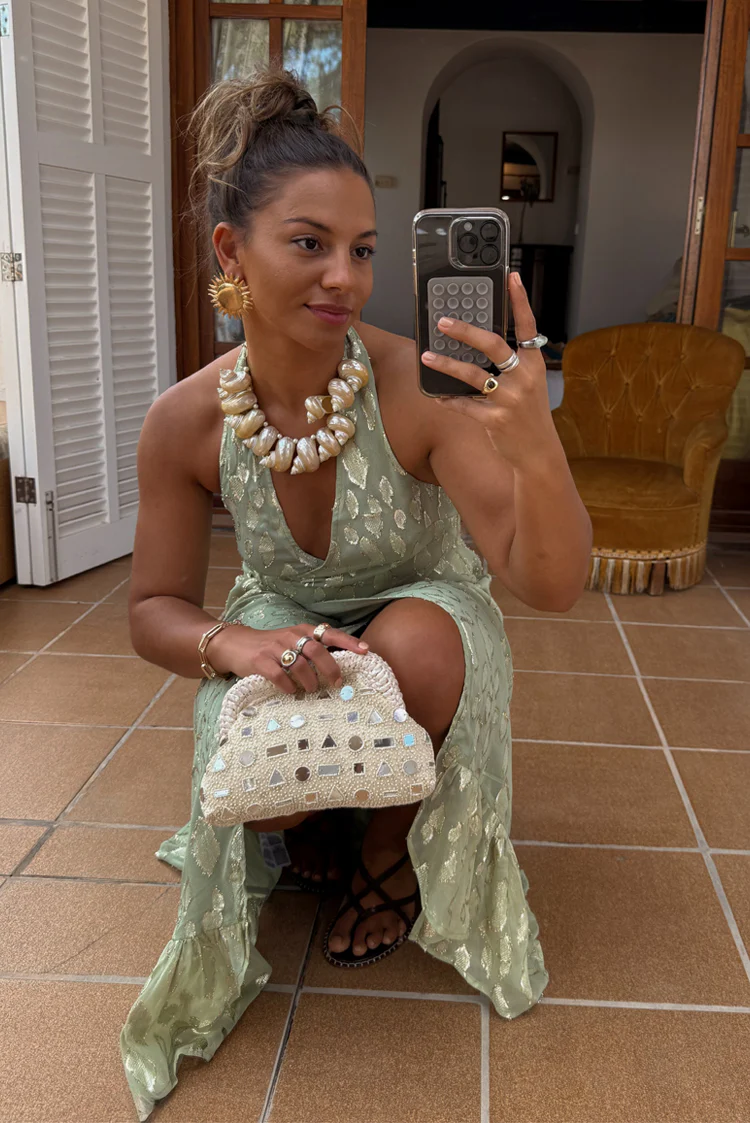 Sage Freya Jacquard Maxi Dress Petite - Image 7