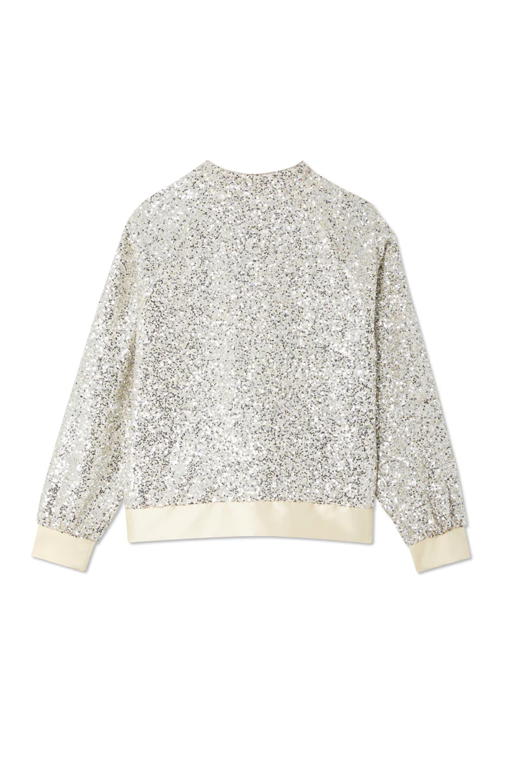 Silver Sequin Bomber Jacket - Image 9