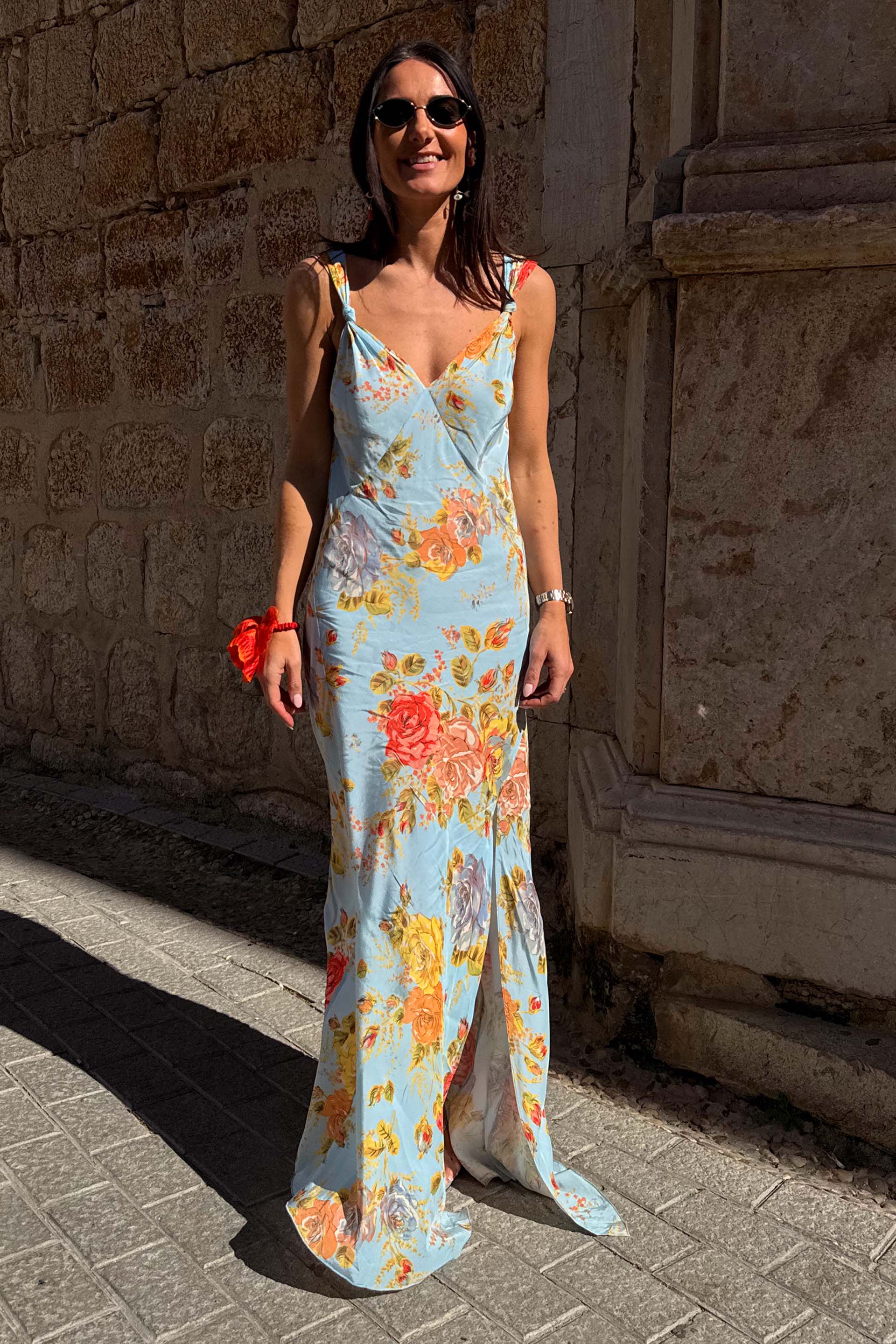 Sky Blue Floral Sofia Dress - Image 3