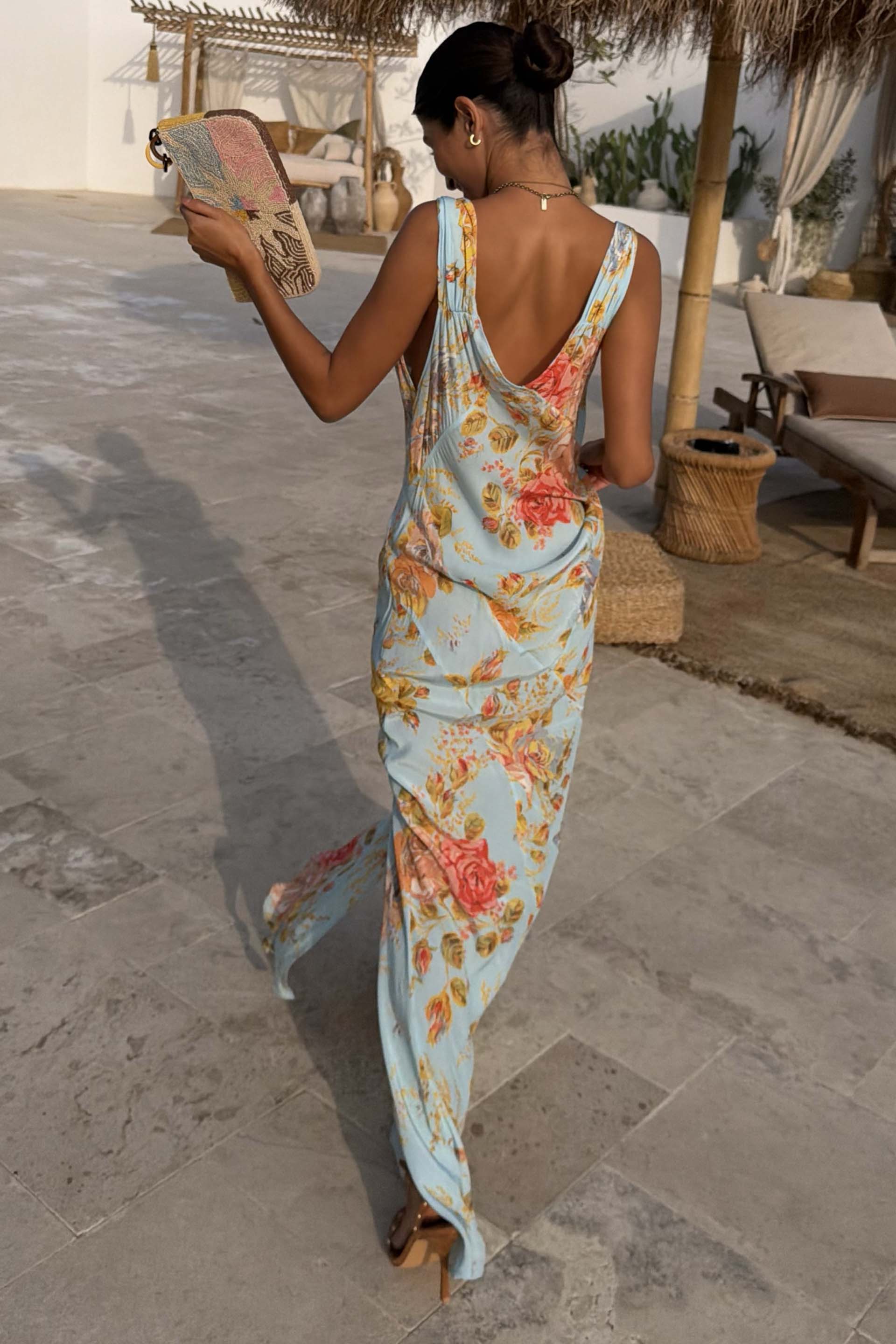 Sky Blue Floral Sofia Dress - Image 5