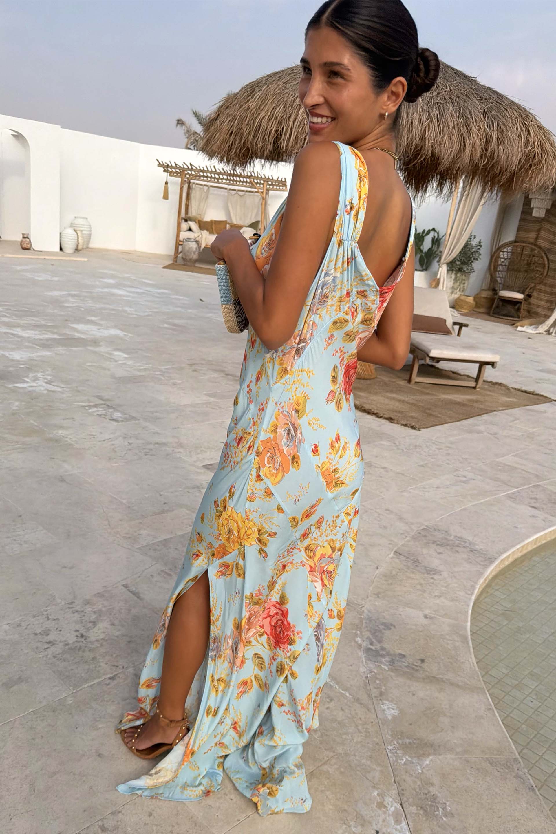 Sky Blue Floral Sofia Dress - Image 8