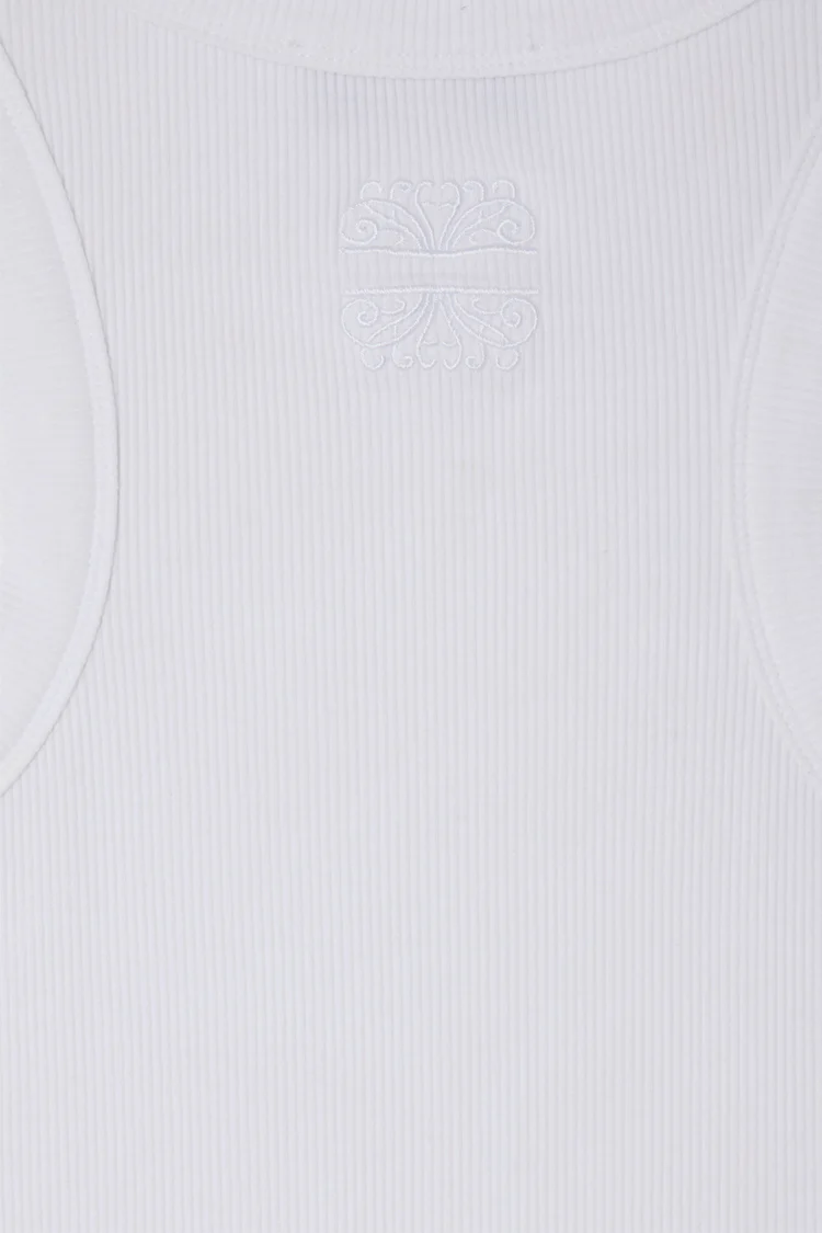 White Ribbed Tank - Image 11