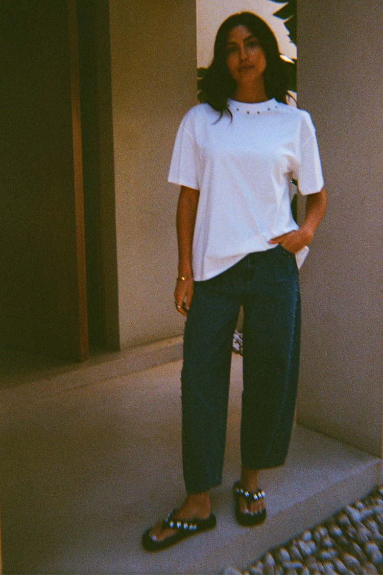 White Studded T-Shirt - Image 8