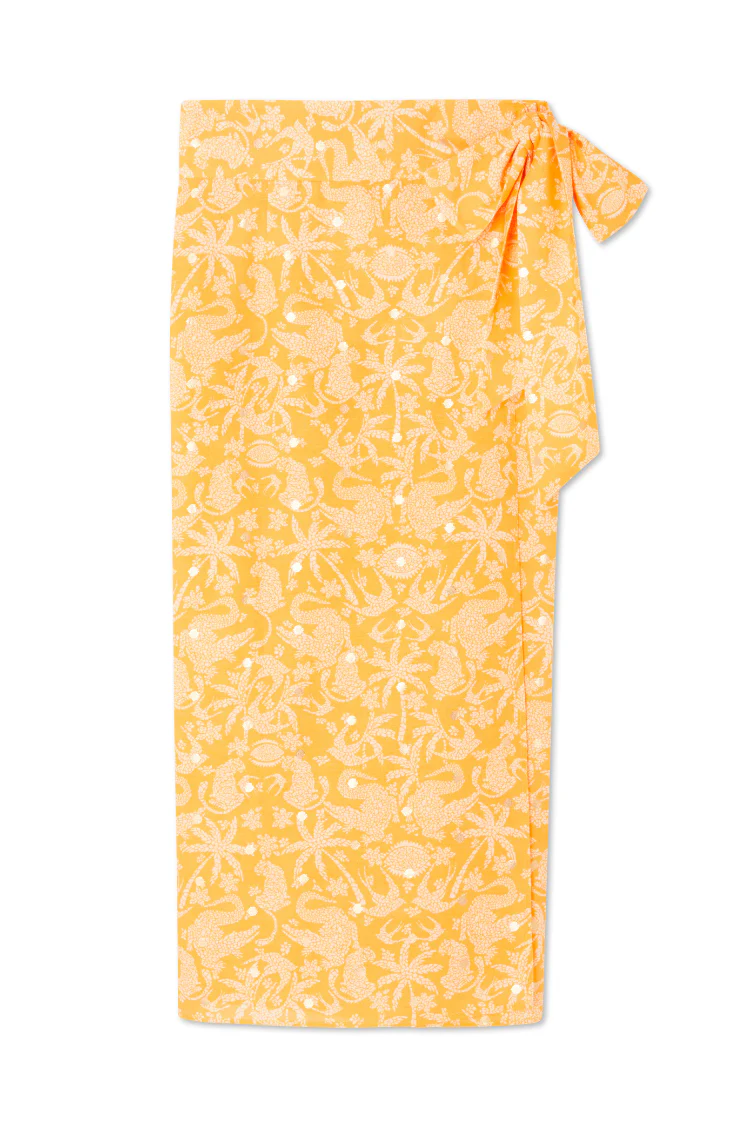Yellow Cotton Linen Mosaic Jaspre Skirt - Image 10