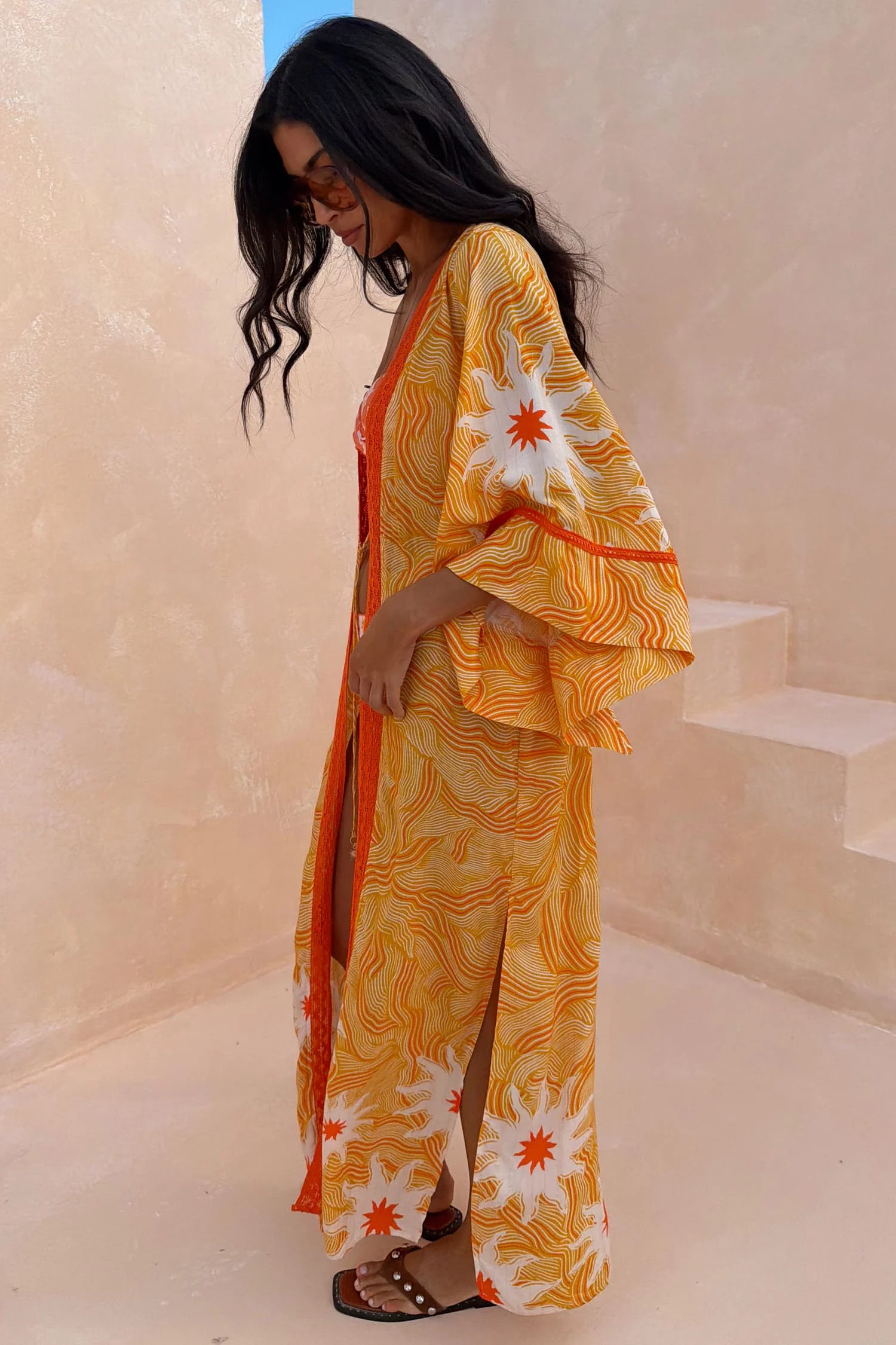Yellow Sun Kimono with Beading - Image 10
