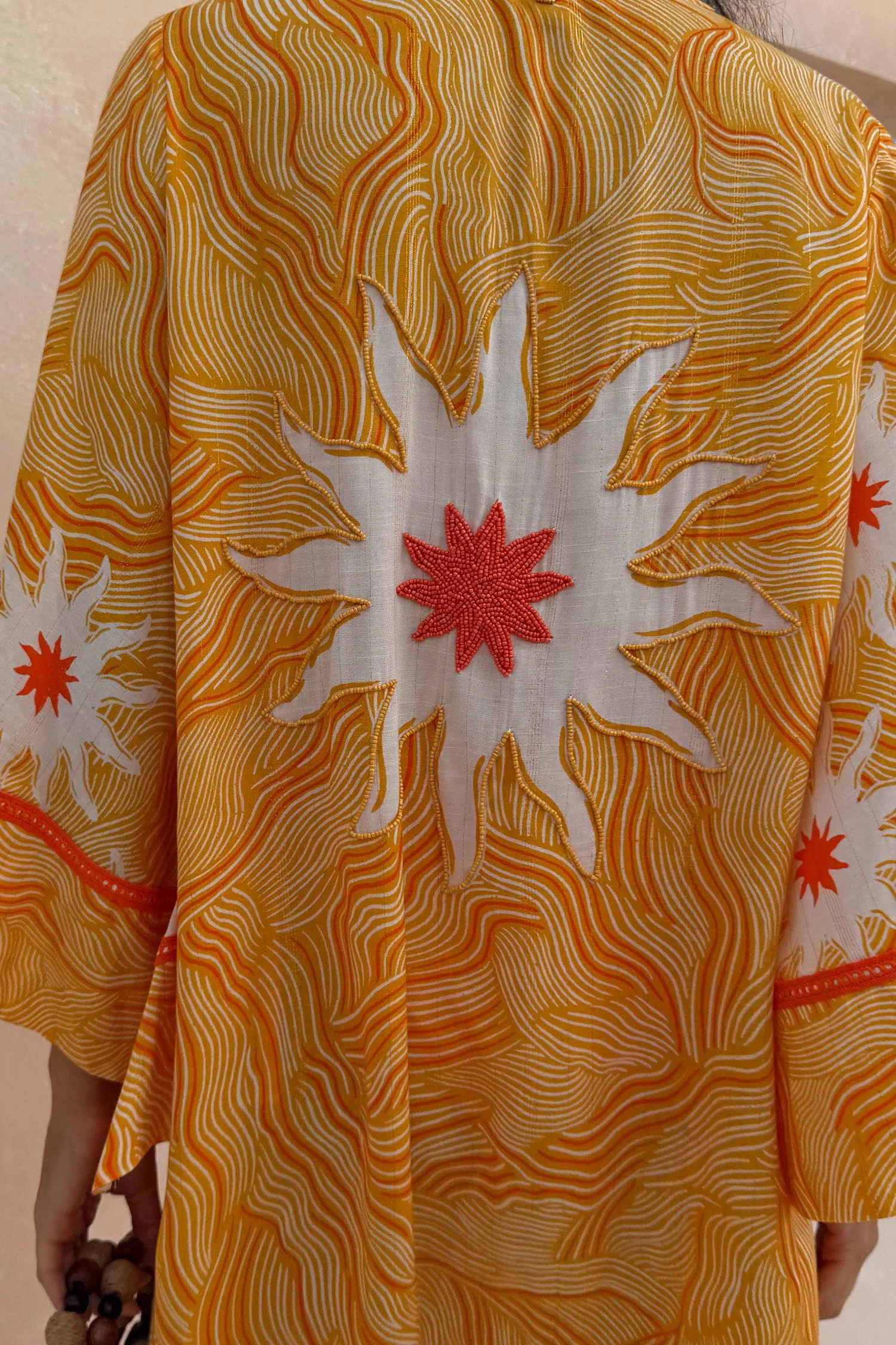 Yellow Sun Kimono with Beading - Image 8